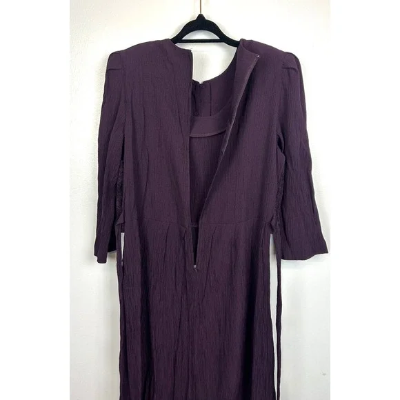 Miss Dorby Vintage 90s Purple Maxi Dress Floral Brocade Patchwork Size 12 Church - Picture 9 of 9